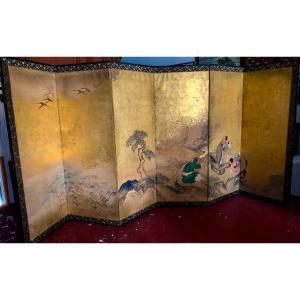 Japanese 6-panel Screen By A Scholar Edo Period Late 18th Century