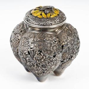 Japanese Silver Incense Burner