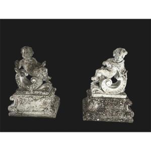 Sculpture - A Pair Of Cherubs 