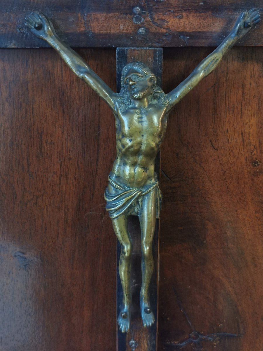 Christ In Bronze On His Cross 17th Century-photo-2