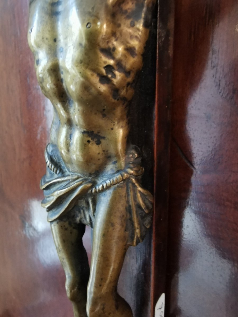 Christ In Bronze On His Cross 17th Century-photo-4