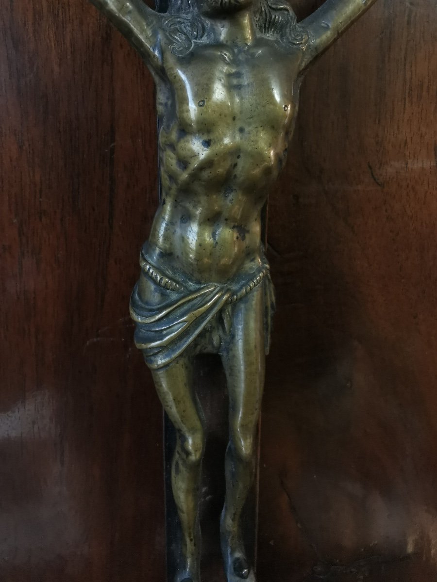 Christ In Bronze On His Cross 17th Century-photo-1