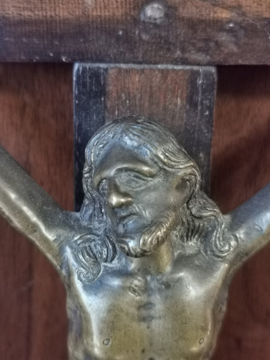 Christ In Bronze On His Cross 17th Century-photo-2