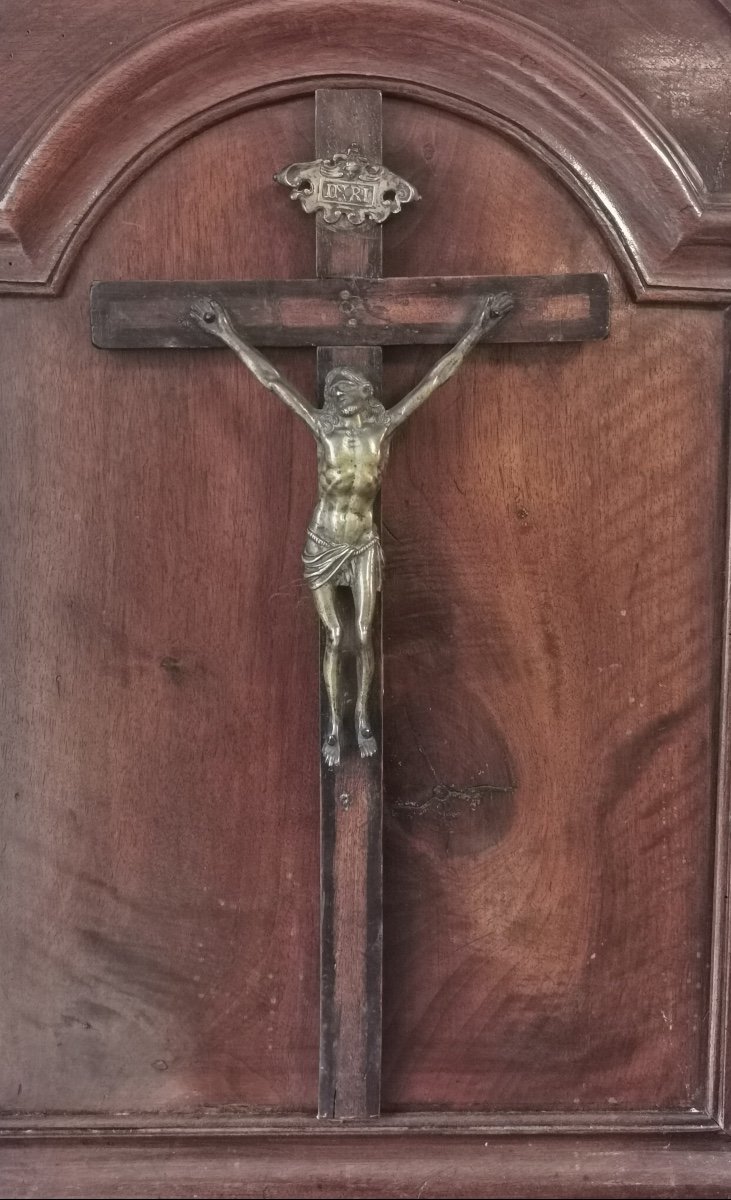 Christ In Bronze On His Cross 17th Century