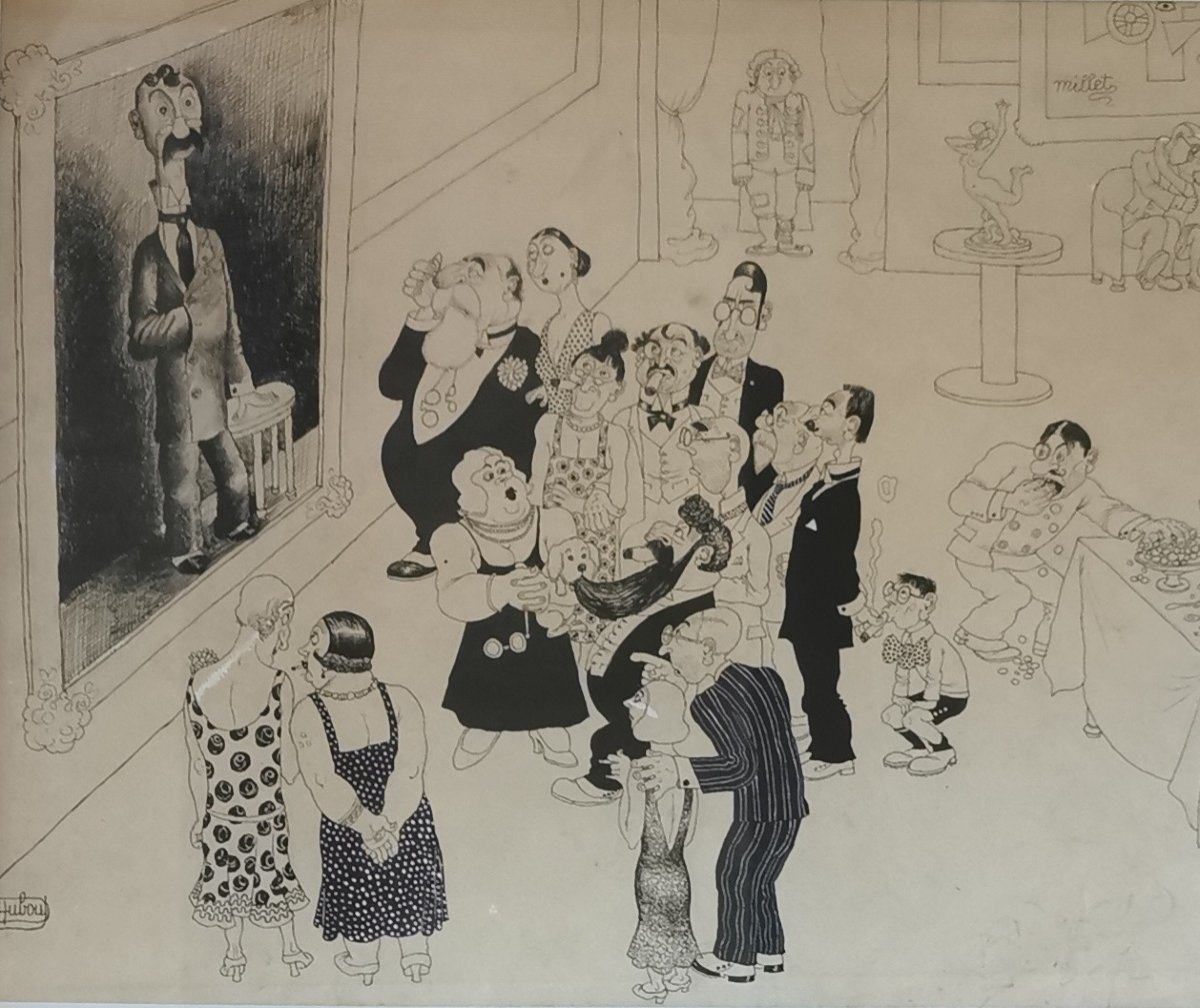 Original Drawing By Albert Dubout 20th Century