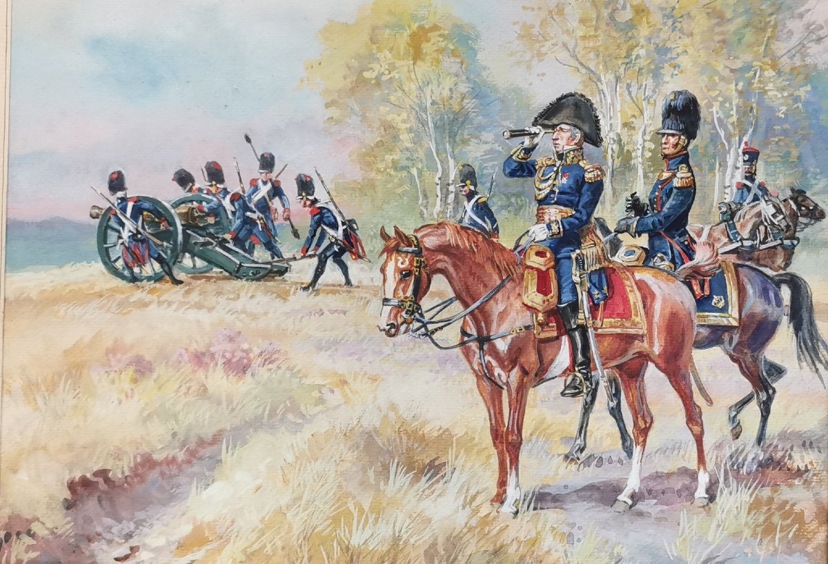 General Drouot Watercolor Lucien Rousselot