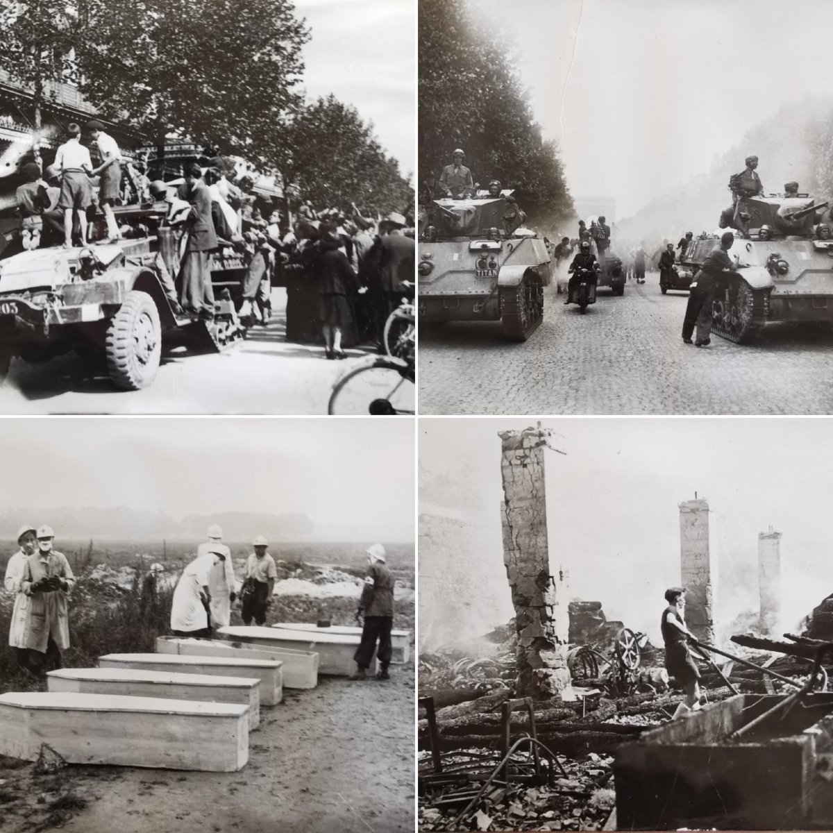 Lot Of 32 Photos Of The Liberation Of Paris Agence Lapi-photo-2