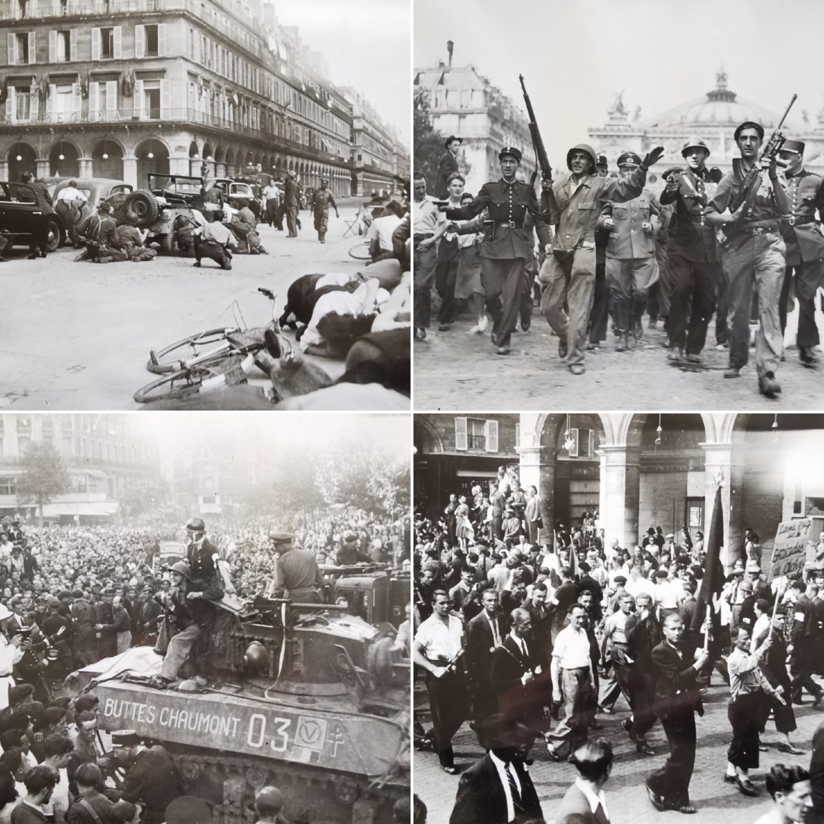 Lot Of 32 Photos Of The Liberation Of Paris Agence Lapi-photo-3