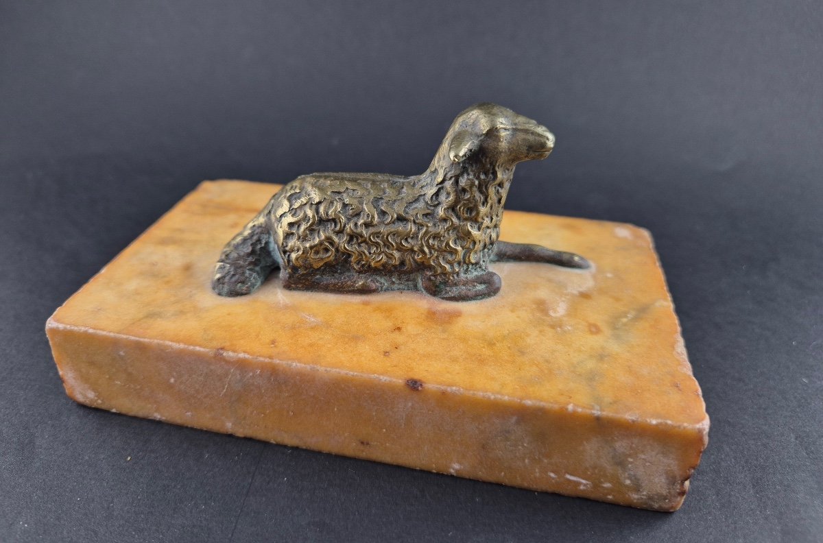 Mouton Bronze Presse Papier XIXe-photo-2