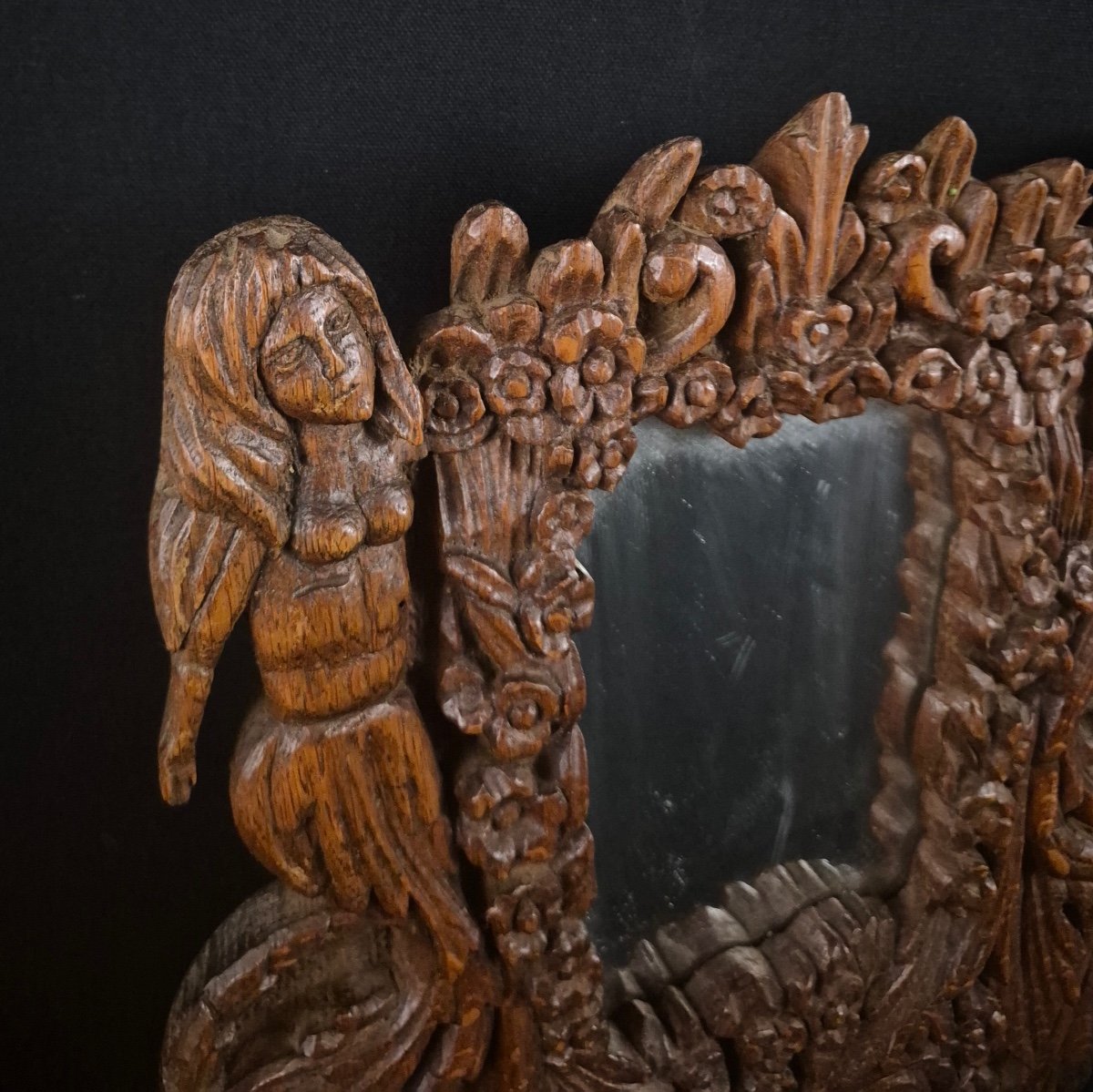 Oak Mirror, Folk Art Work-photo-2