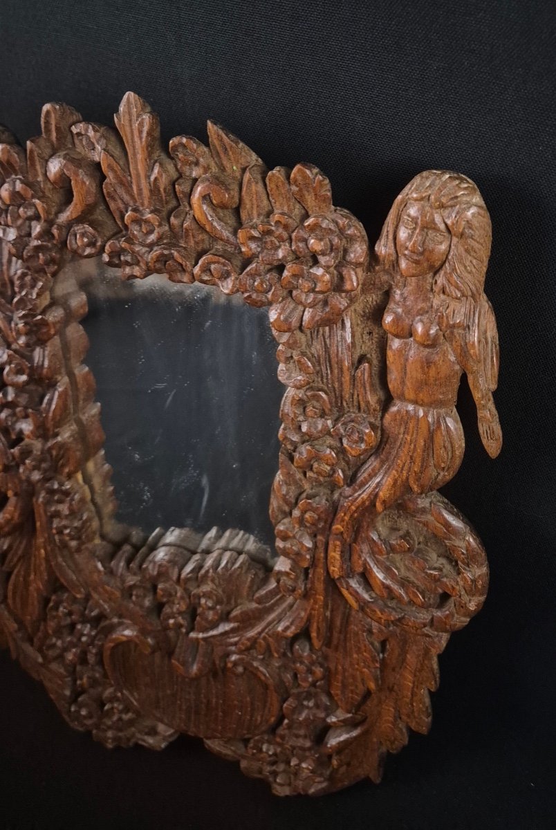 Oak Mirror, Folk Art Work-photo-3