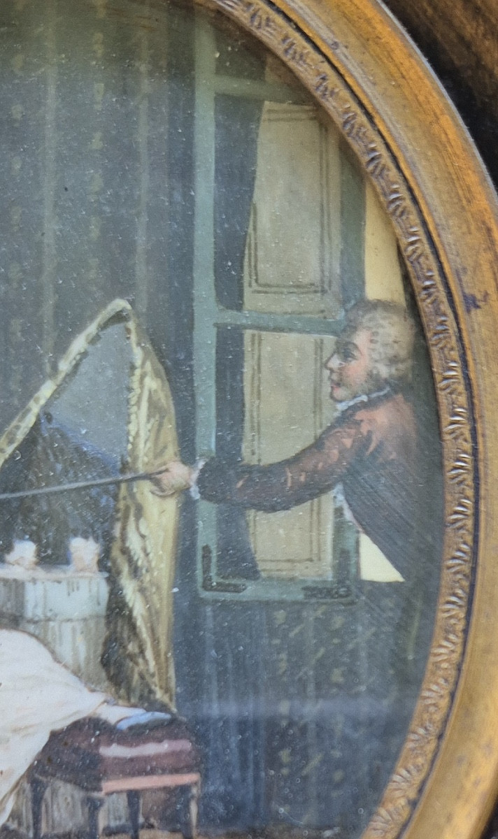 Miniature Of A Bawdy Character Signed Beauvarlet-photo-4