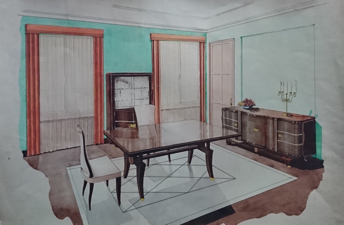 Interior Project, Watercolor Drawings 1930-photo-3