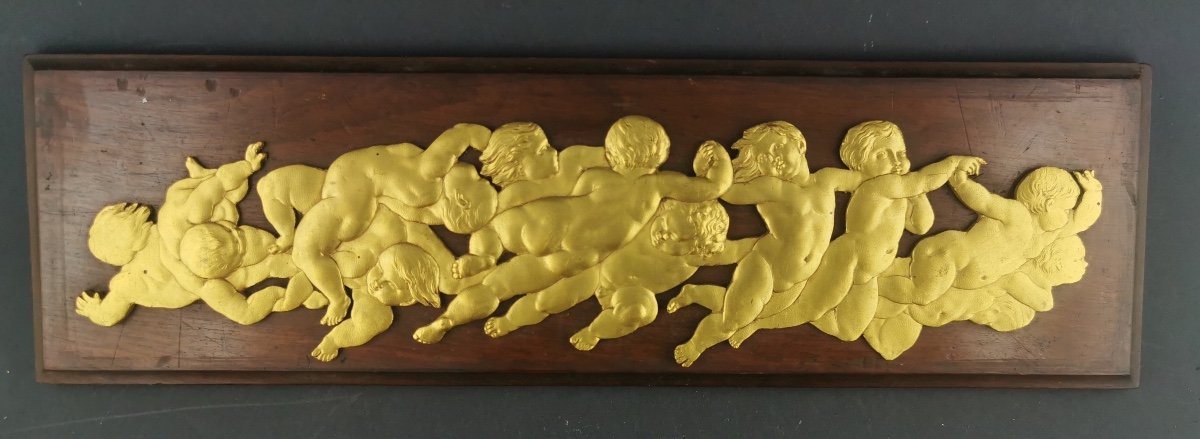 Gilt Bronze Plate With Putti