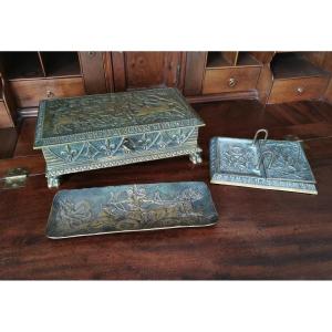 Three Piece Bronze Service By Max Le Verrier