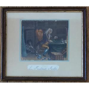 The Clever Beggar Watercolor Gouache 19th Century