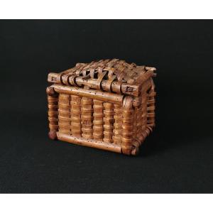 Small Popular Box Curved Wood And Wicker Auvergne 