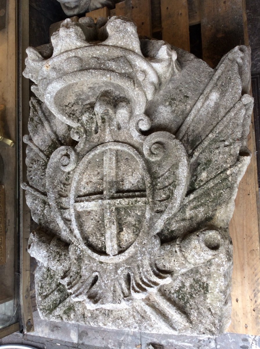 Very Beautiful Stone Carved With The Royal Coat Of Arms Of Savoy