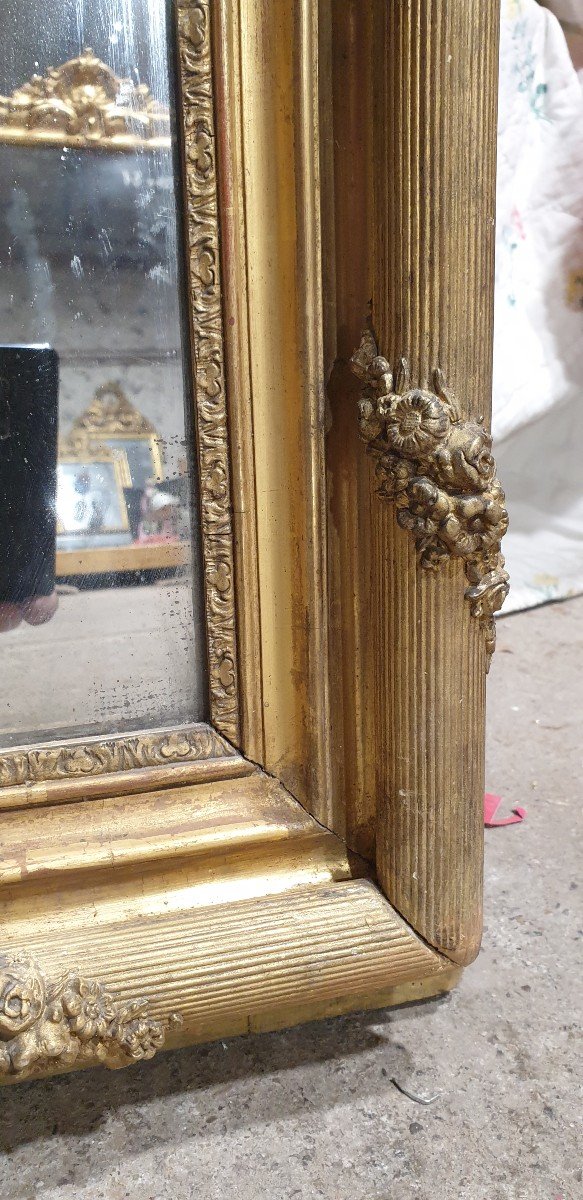 Large 19th Century Fireplace Mirror In Its Juice-photo-3