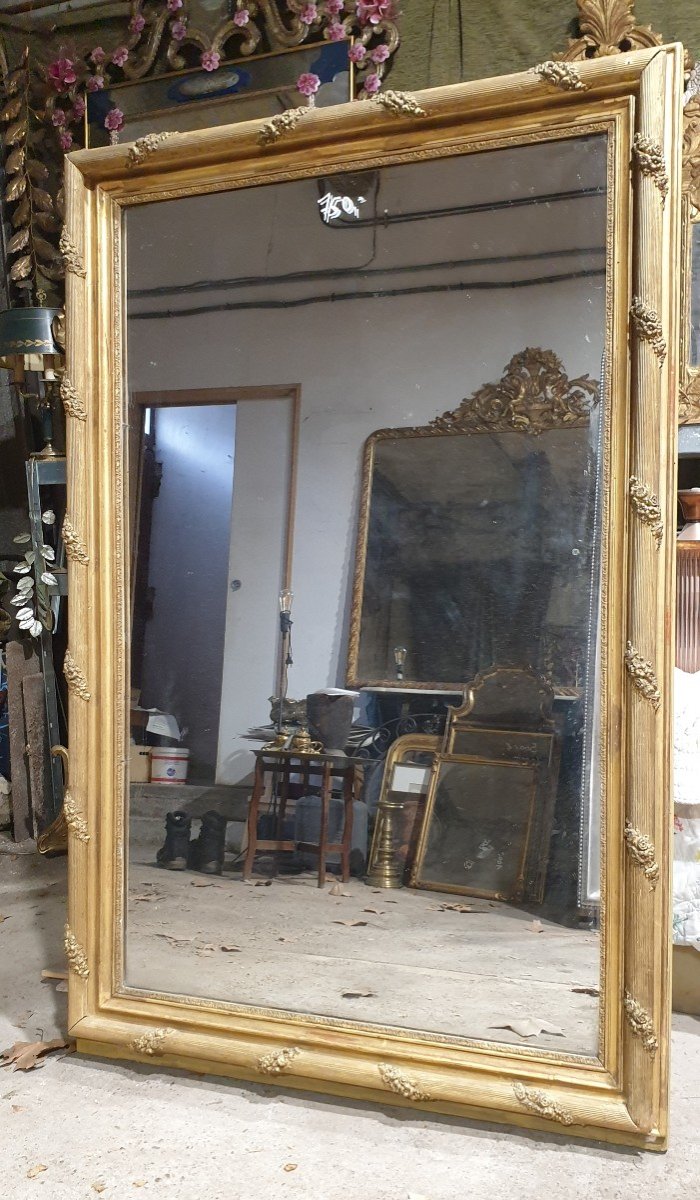 Large 19th Century Fireplace Mirror In Its Juice