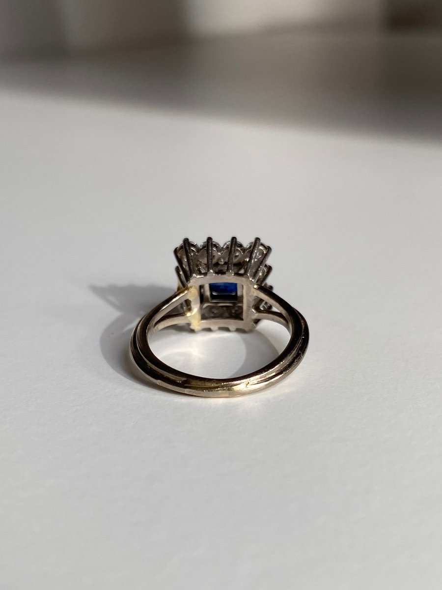 Ring In Girs 18k Gold And Platinum, Sapphire And Diamonds-photo-1