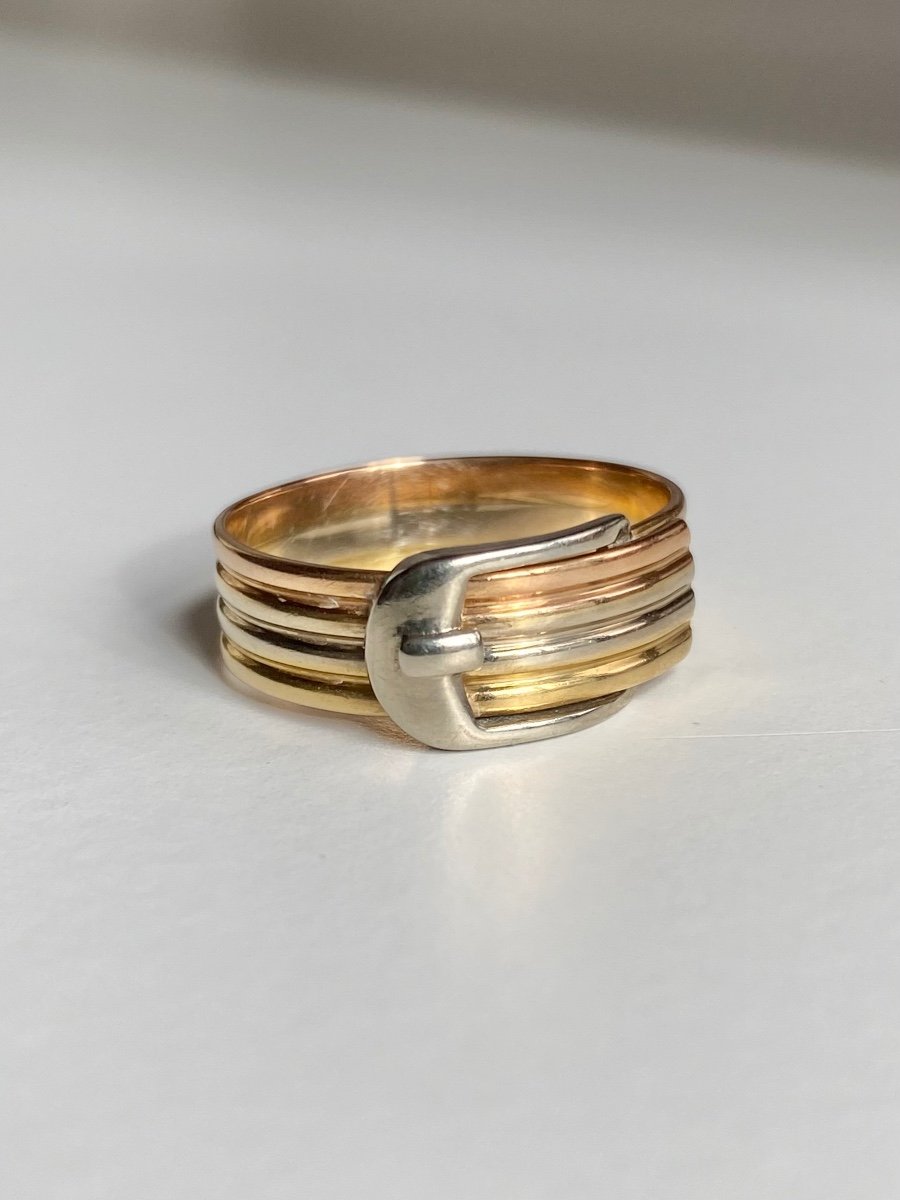 Belt Ring In 3 18k Golds-photo-2