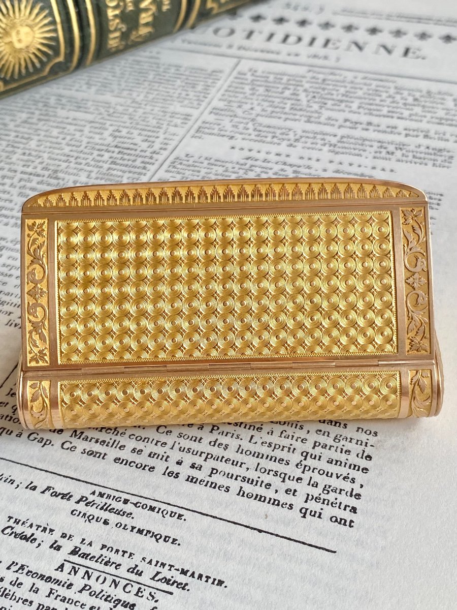 Snuffbox In 18k Gold Early 19th Century First Empire Period-photo-2