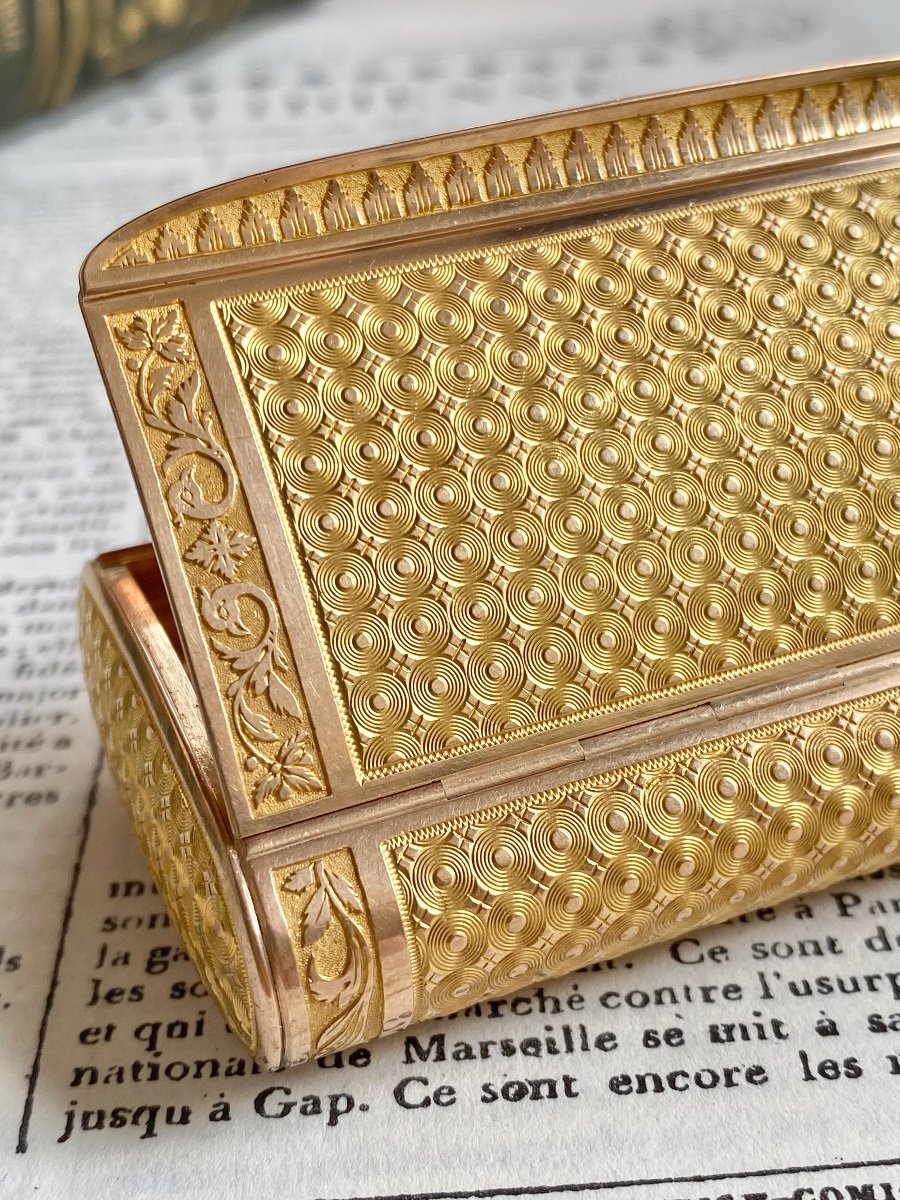 Snuffbox In 18k Gold Early 19th Century First Empire Period-photo-4