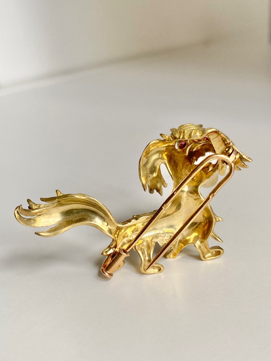 Broche « chien » En Or Jaune 18k -photo-2