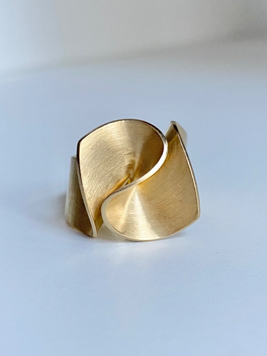 Creation - Volume Ring In 18k Yellow Gold -photo-2