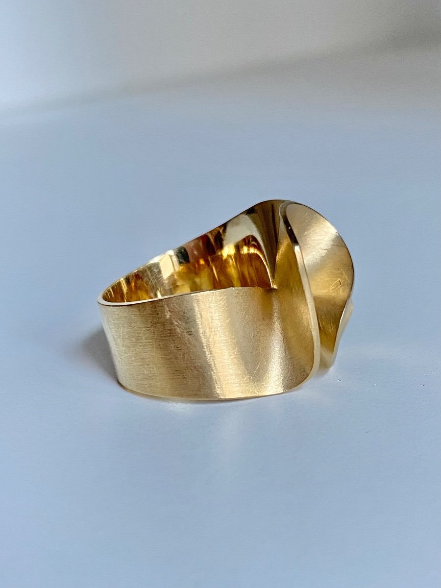 Creation - Volume Ring In 18k Yellow Gold -photo-3