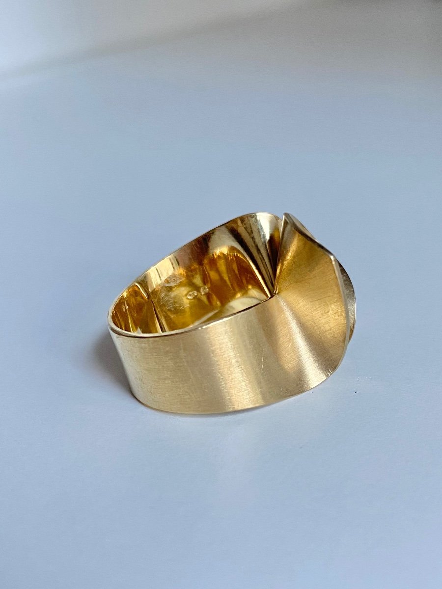 Creation - Volume Ring In 18k Yellow Gold -photo-4