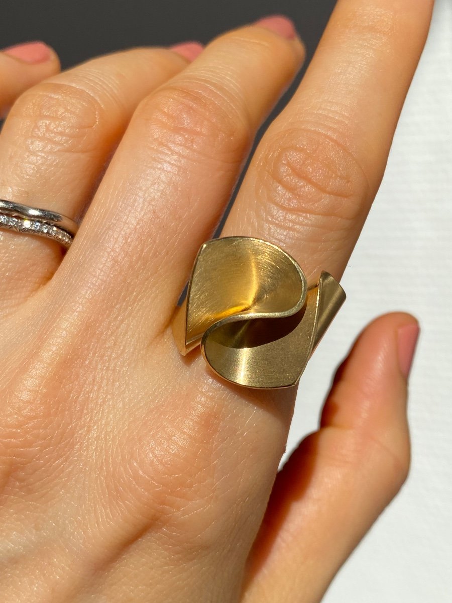 Creation - Volume Ring In 18k Yellow Gold -photo-6