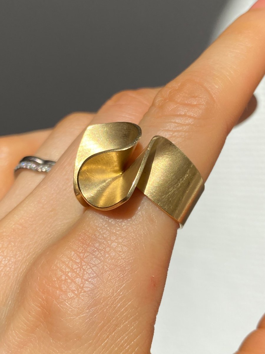 Creation - Volume Ring In 18k Yellow Gold -photo-7