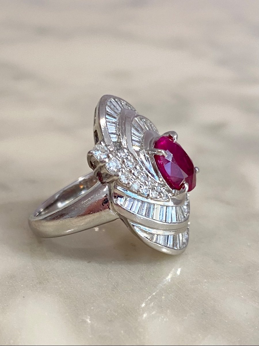 Important Platinum Ruby And Diamond Ring -photo-4