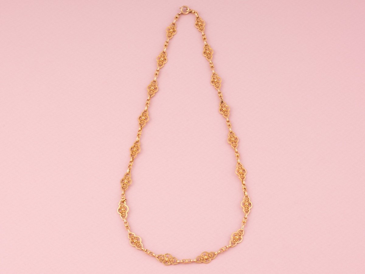 Collier Ancien En Or Jaune 18k-photo-4