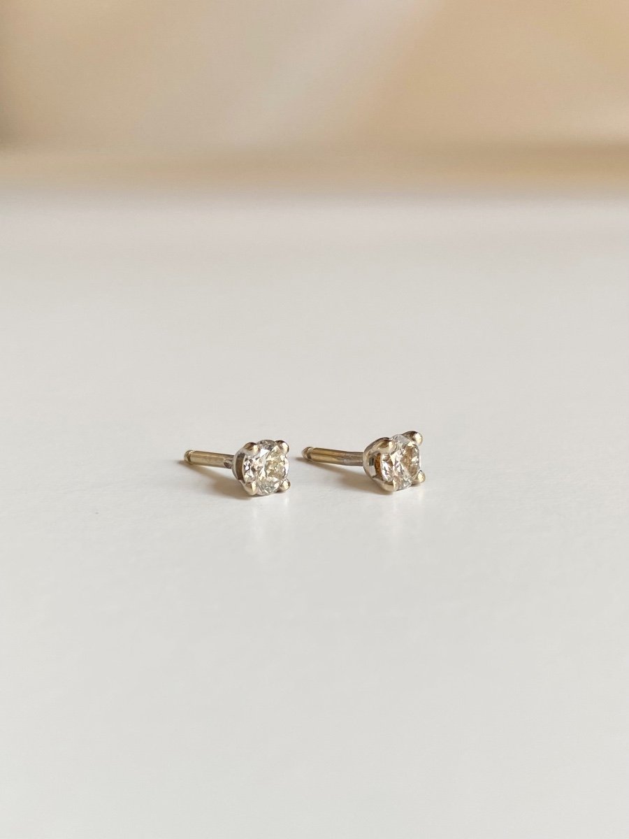 Boucles D’oreilles En Or Blanc 18k Et Diamants -photo-4