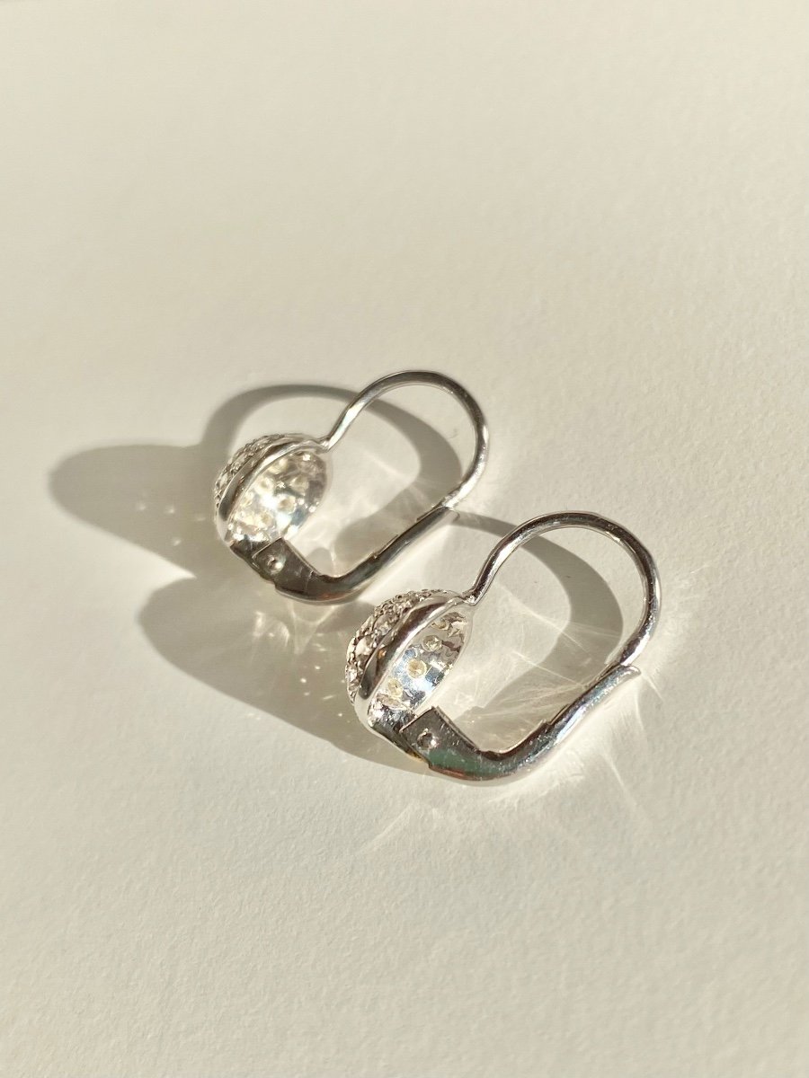 Boucles d'Oreilles En Or Blanc 18k Et Diamants -photo-4