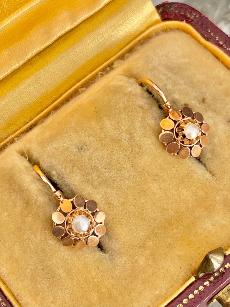 Boucles d'Oreilles Dormeuse Napoléon III En Or 18k -photo-4