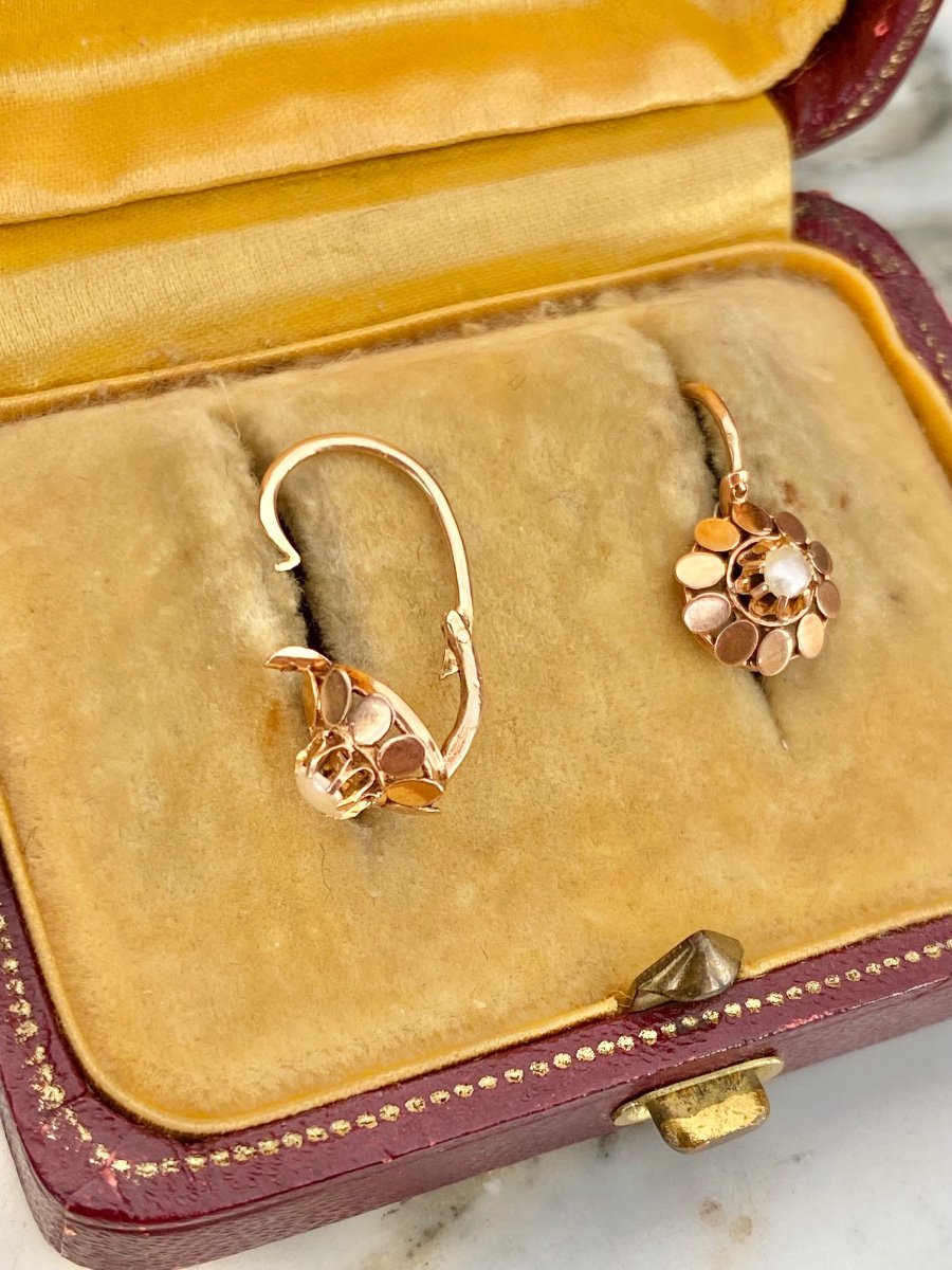 Boucles d'Oreilles Dormeuse Napoléon III En Or 18k -photo-2