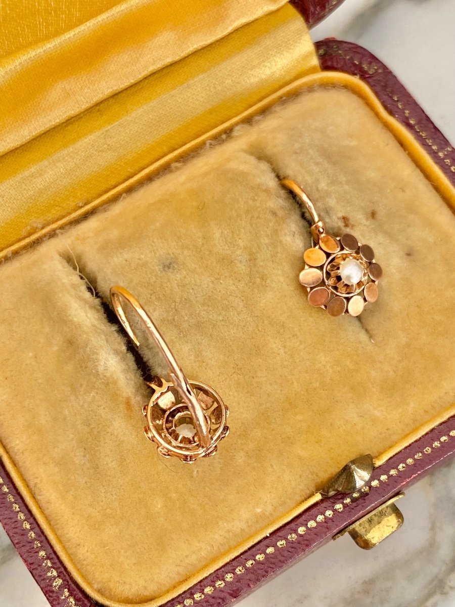 Boucles d'Oreilles Dormeuse Napoléon III En Or 18k -photo-3