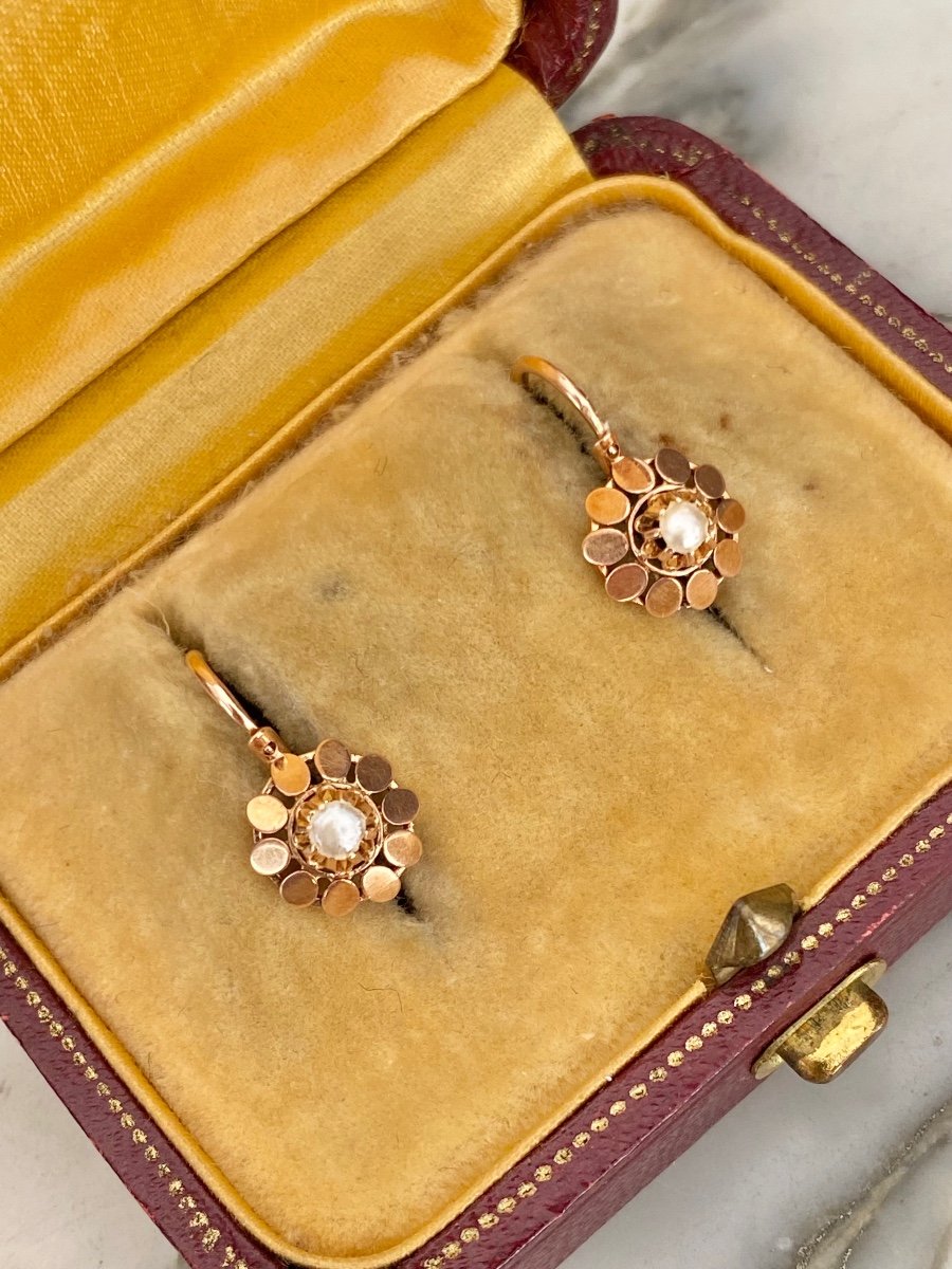 Boucles d'Oreilles Dormeuse Napoléon III En Or 18k -photo-4