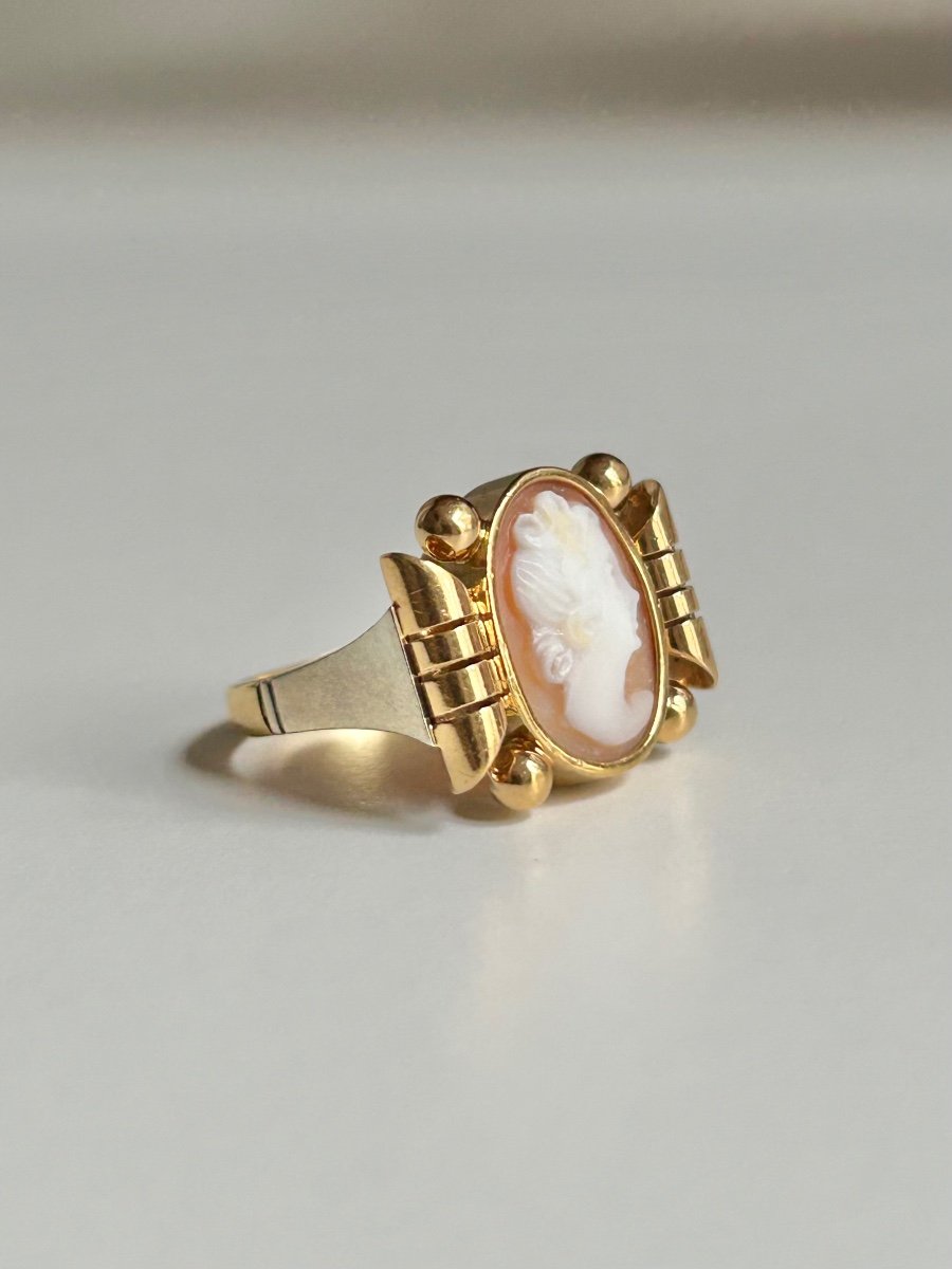 18k Yellow Gold Ring Decorated With A Cameo-photo-3