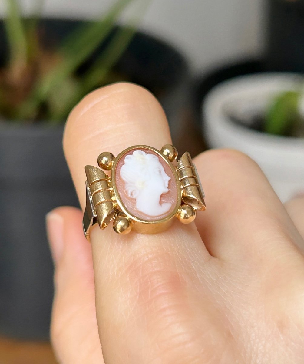 18k Yellow Gold Ring Decorated With A Cameo-photo-6