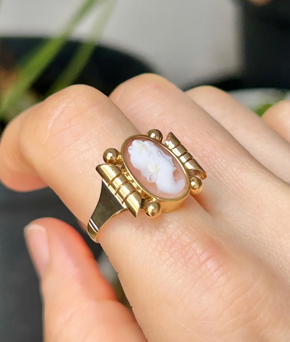 18k Yellow Gold Ring Decorated With A Cameo-photo-7