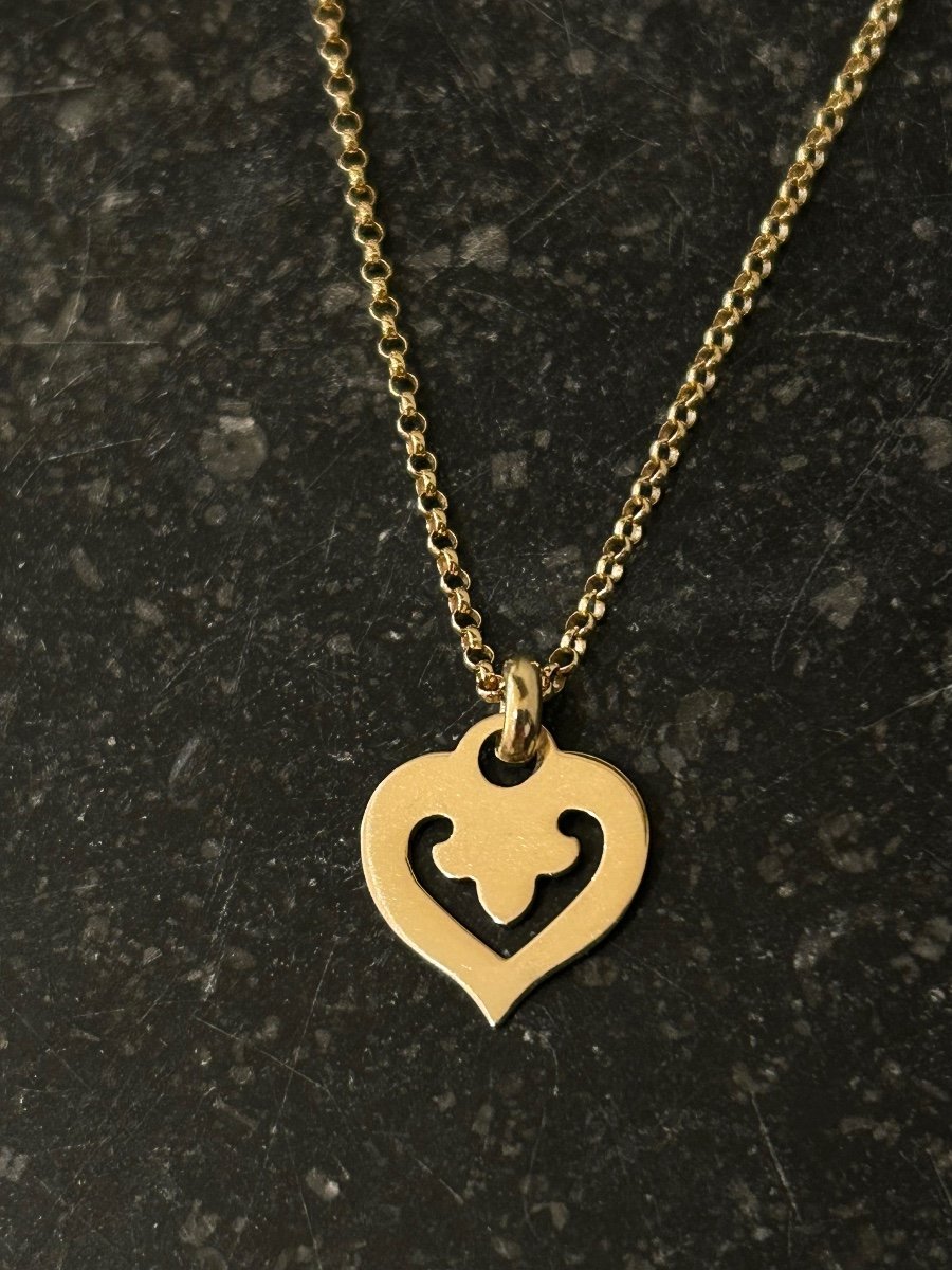 Collier O.j.perrin Coeur Légendes En Or Jaune 18k-photo-2