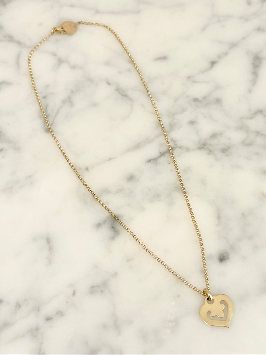 Collier O.j.perrin Coeur Légendes En Or Jaune 18k-photo-3