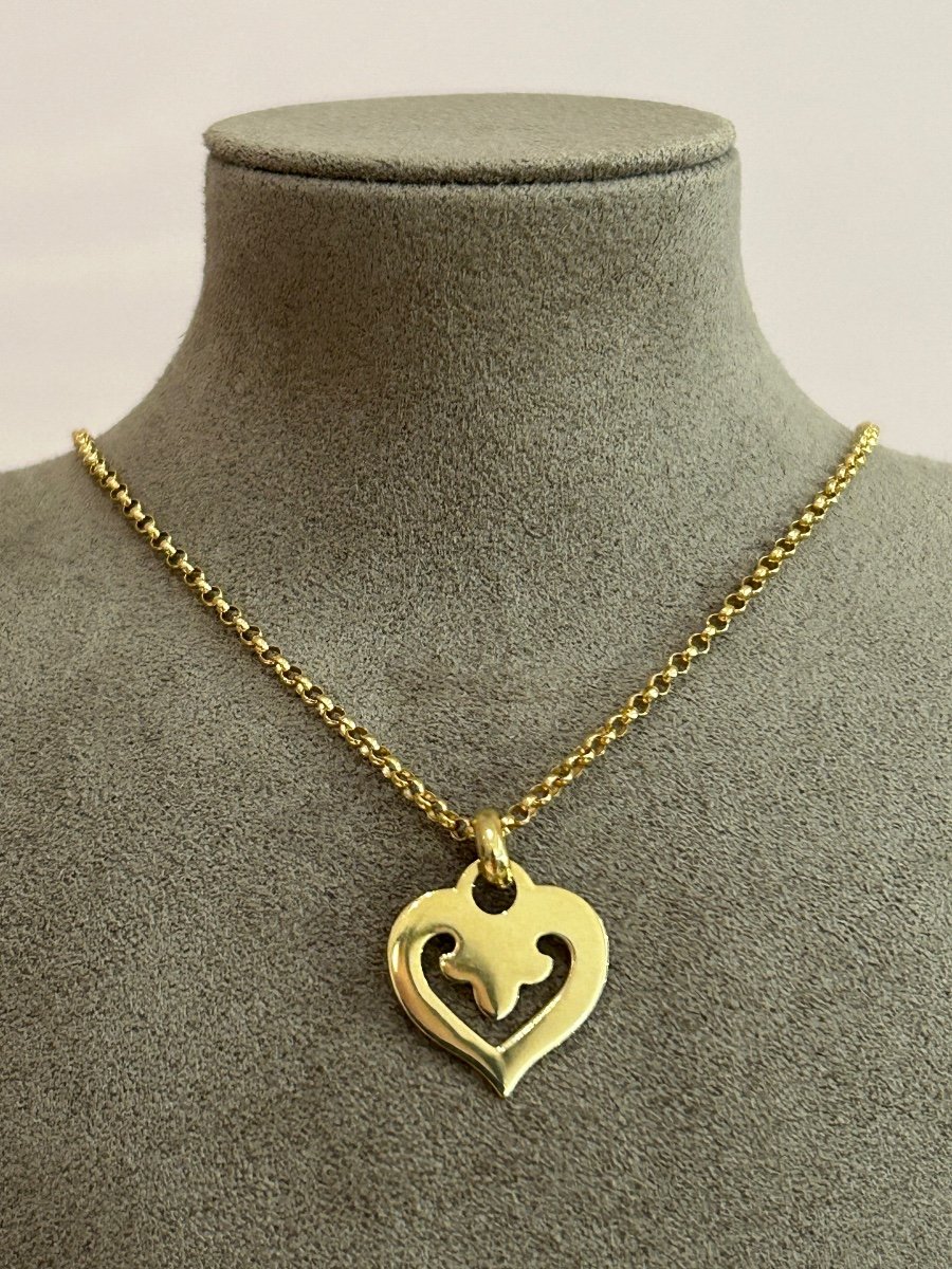 Collier O.j.perrin Coeur Légendes En Or Jaune 18k-photo-4