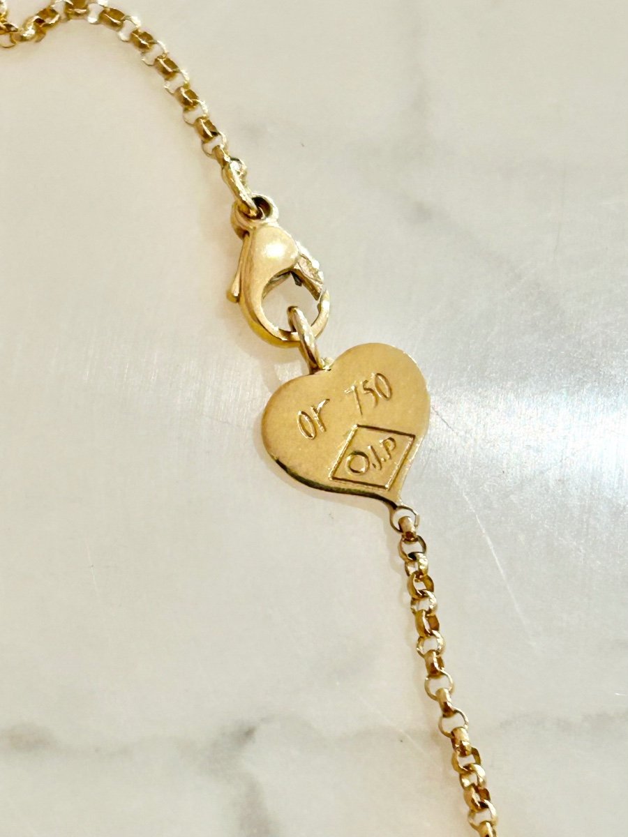 Collier O.j.perrin Coeur Légendes En Or Jaune 18k-photo-8