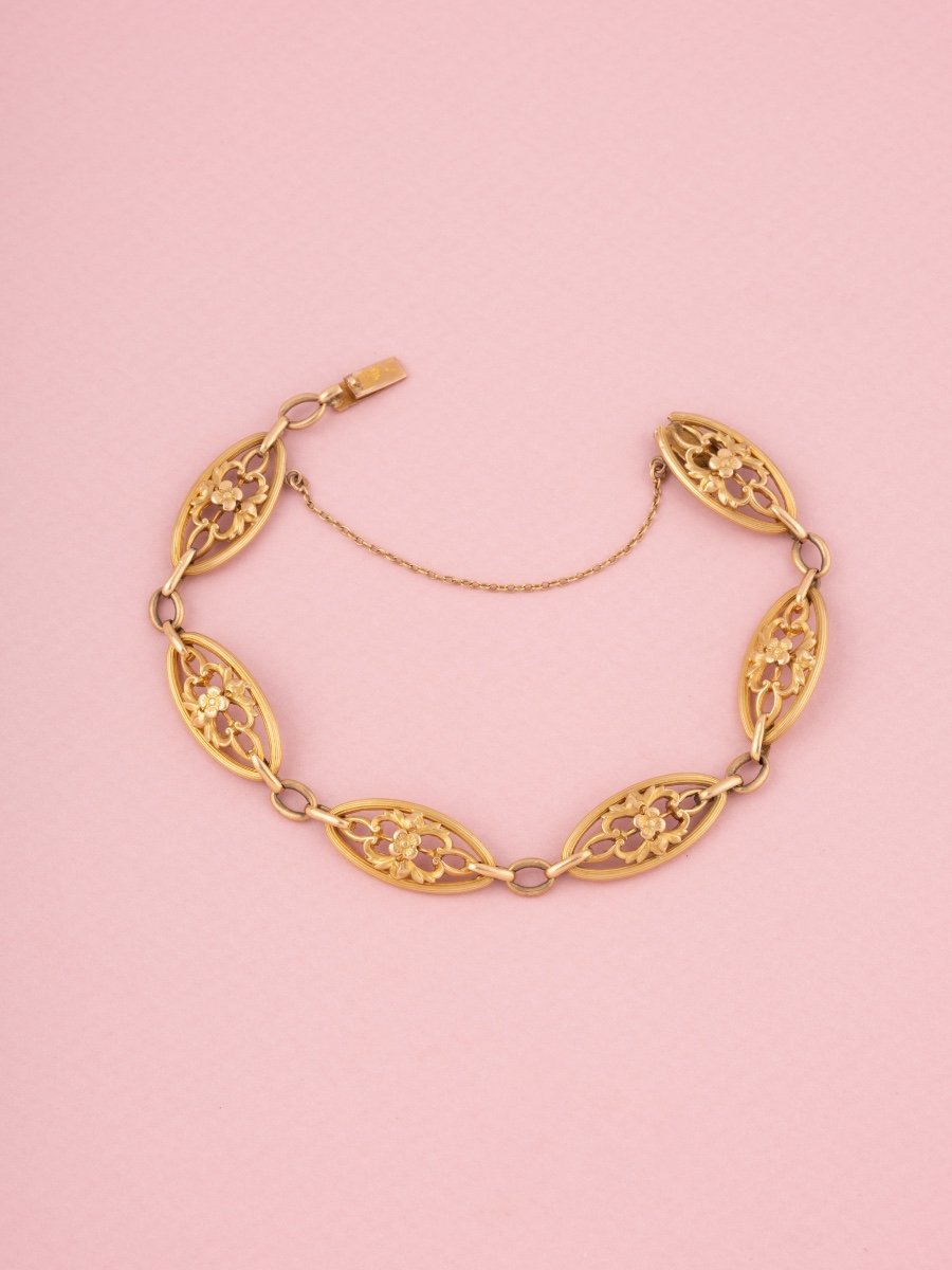 Bracelet Ancien En Or Jaune 18k-photo-3